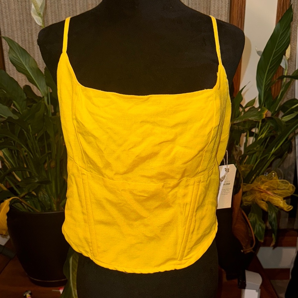 Vibrant Yellow Sleeveless Bustier Camisole